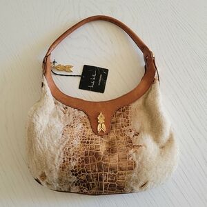 *Rare* Nicole Miller Jaden genuine leather Hobo Bag